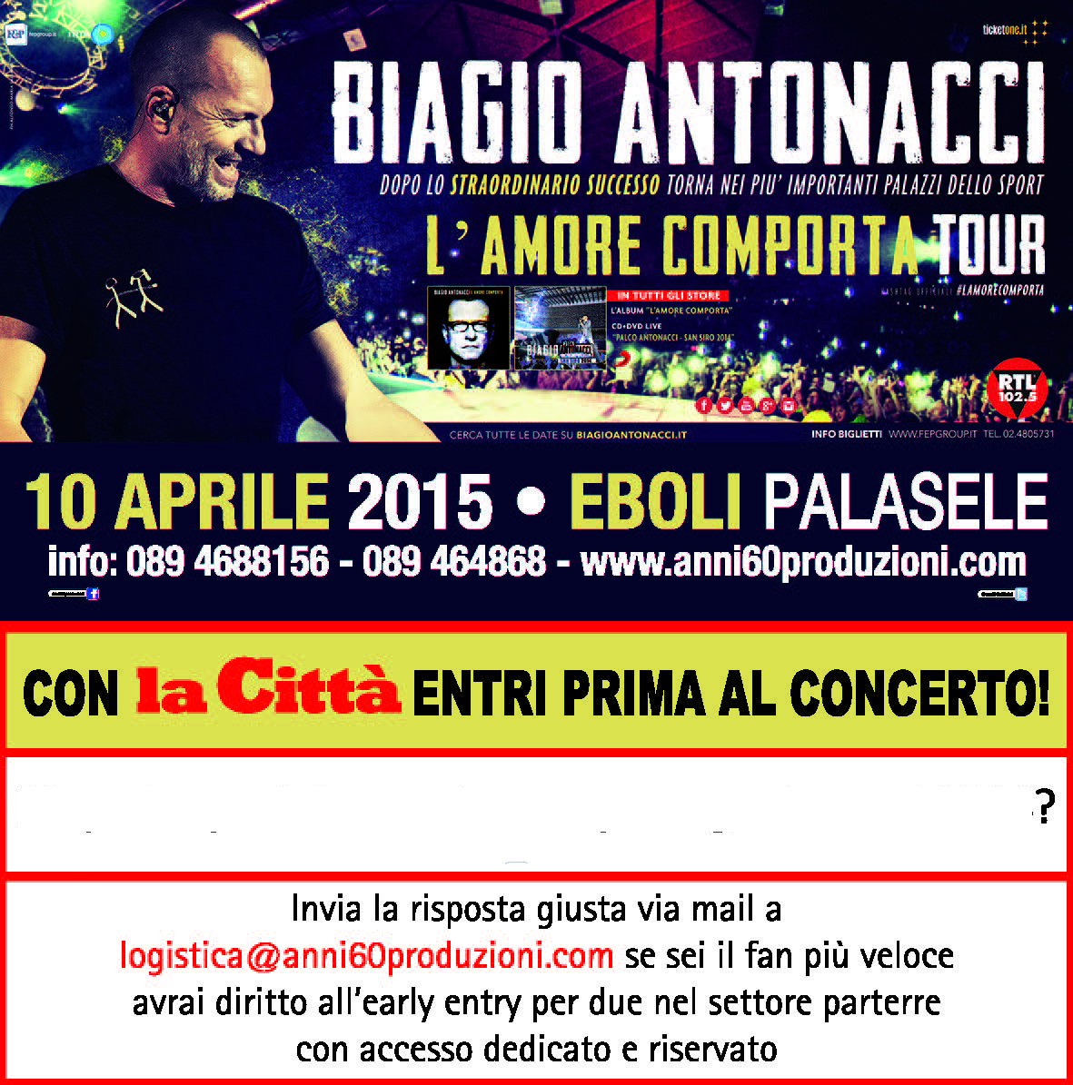 EARLY ENTRY PER I LETTORI DE 